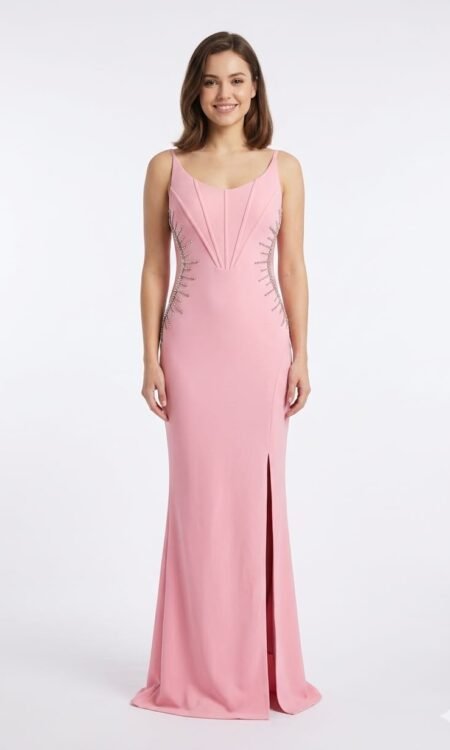 Elegant Blush Pink Mermaid Gown