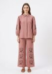 Dusty Pink Embroidered Cord Set