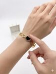 Premium High-Gloss Gold Dual-Finish Curb Chain Bracelet