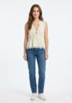 floral-patterned lace white