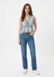intricate floral lace sky blue top