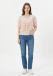 half-sleeve peach top