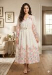 Terracotta Embroidered dress