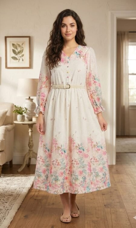 Terracotta Embroidered dress