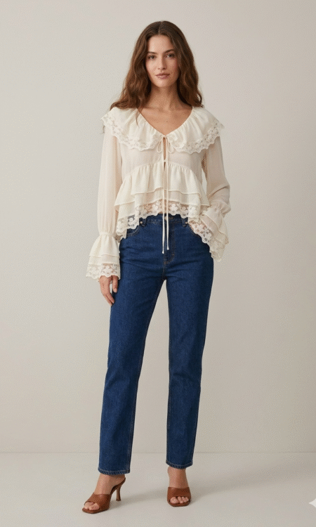 Cream Lace top