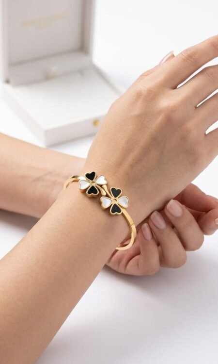 Premium Minimalist Geometric Hexagon Hinged Bangle Bracelet