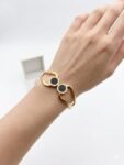 Premium Architectural Roman Discs Hinged Bangle Bracelet