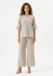 Premium Bohemienne Cut-Work Slub-Cotton Co-Ord Set