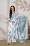White and Blue Printed Set