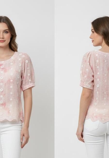 Pink embroidery top