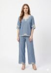 Premium Bohemienne Cut-Work Slub-Cotton Co-Ord Set