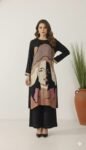 black graphic portrait co-ord set