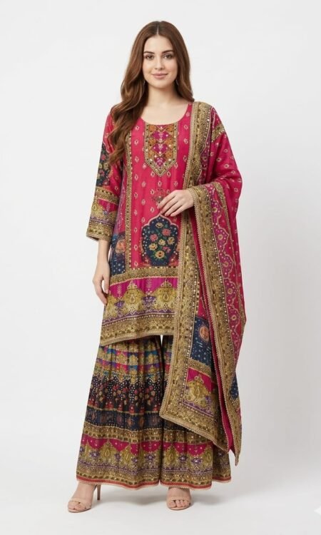 Ornate Multi-Print Sharara Set
