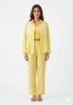 lemon yellow three-piece coordinated set