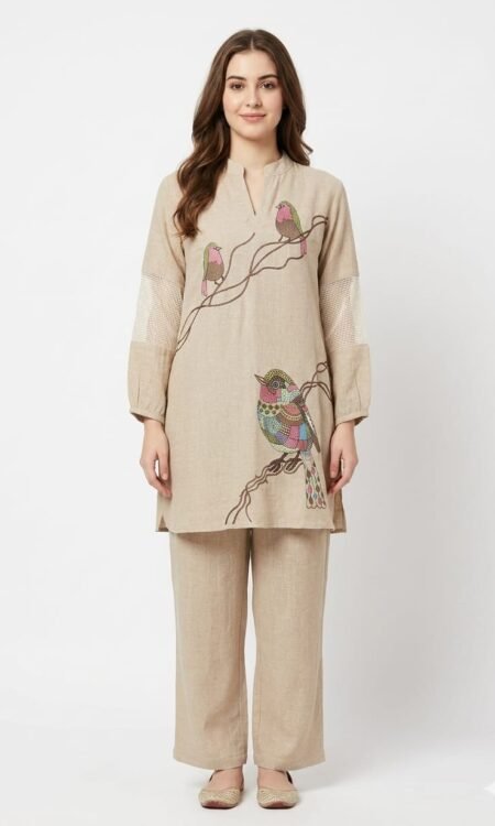 Natural Jute-Blend Bird Motif Set
