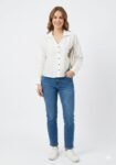 white linen-blend crop shirt