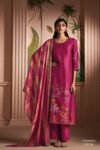 Magenta Embroidered Dupatta Suit Unstitched Fabric
