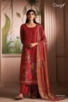 Luxurious Rust & Metallic Silk Kurta Set fabric