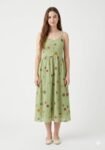 pista green embroidered dress