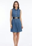 Classic Blue Denim Skater Dress