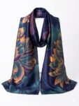 Midnight Dahlia Premium Silk-Satin Scarf