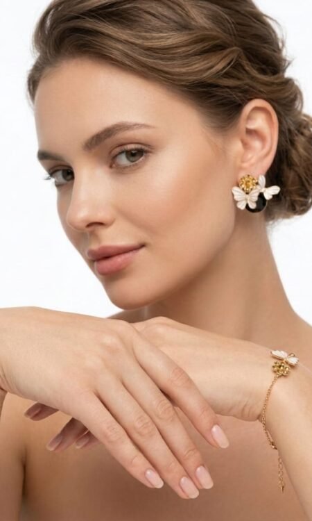 The Secret Garden Enamel & Crystal Statement Studs