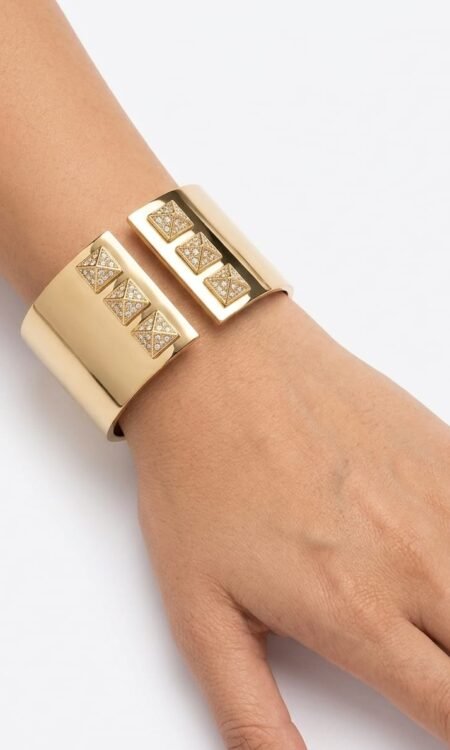 Premium Modernist Studded Geometric Cuff Bracelet