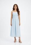 Sky Blue Cotton Midi Dress