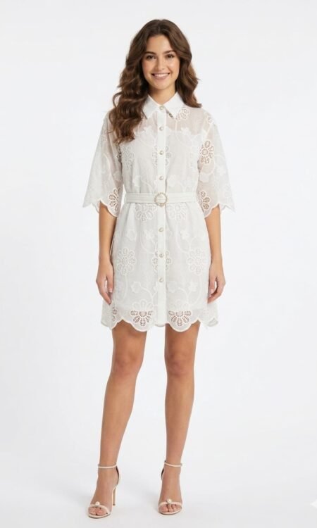White crosia dress