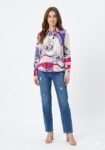 black and sand geometric printed luxury shirt