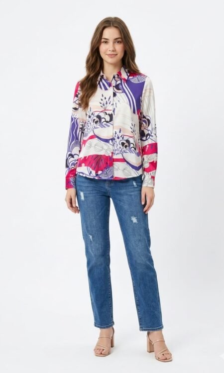 black and sand geometric printed luxury shirt