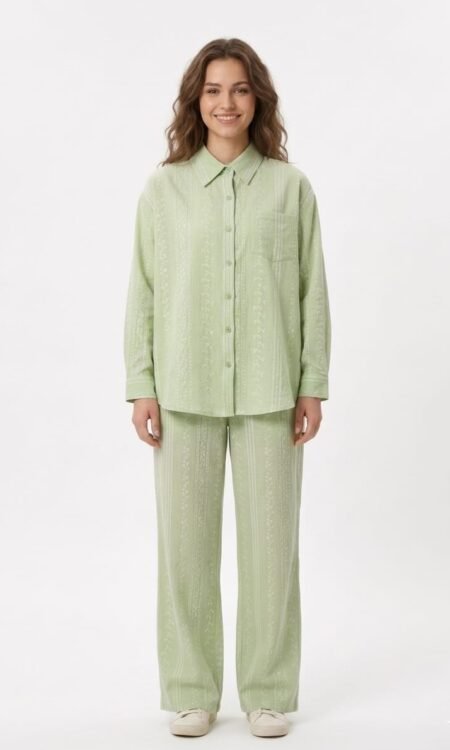 Premium Floral Schiffli Eyelet Shirt Dresses