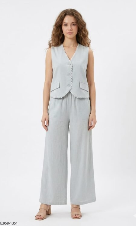 Light Grey Waistcoat Cord Set