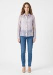 Premium Periwinkle / Lilac Crinkle Cotton Midi Shirt