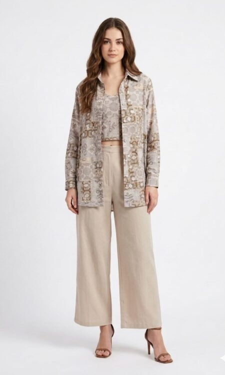Premium Summer Mosaic Three-Piece Utility Co-Ord Set
