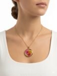 Premium Anti-Tarnish Pressed Real Flower Terrarium Pendant Necklace (Vibrant Daisy Bouquet)