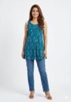 Premium Bohemian Paisley Short Sleeveless Kurti