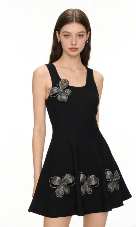 Black butterfly dress