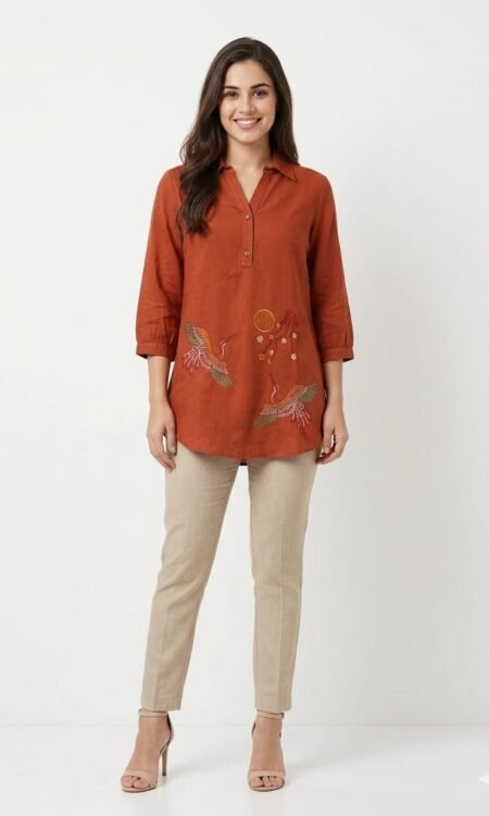 Rust Short Kurti