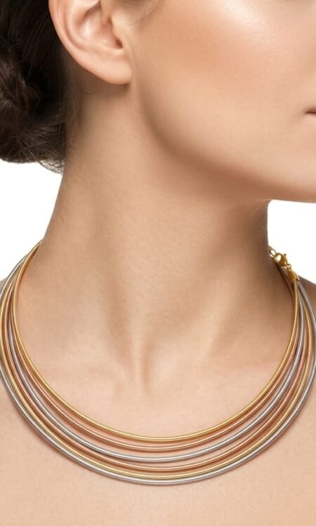Premium Anti-Tarnish Minimalist Gold Curved Bar Torque Choker Necklace