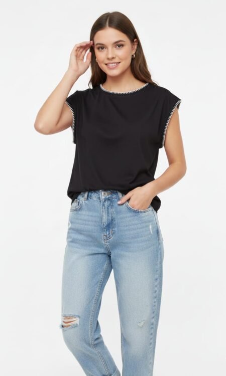 Premium Silk-Smooth Sleeveless Black Top