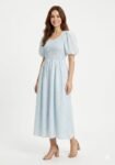 Sky Blue Eyelet Cotton Midi Dress