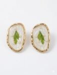 Anti-Tarnish Resin Art Botanical Stud Earrings