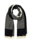 Monochrome Geometric Stripe Luxury Scarf / Stole