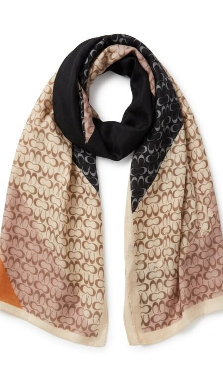 Monogram Print Geometric Luxury Scarf / Stole