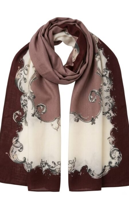 Baroque Print Luxury Wool-Blend Scarf / Stole