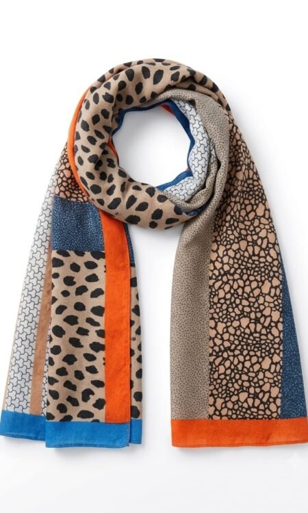 Animal Print & Geometric Patchwork Luxury Scarf / Stole