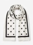 Monochrome Polka Dot Luxury Scarf / Stole