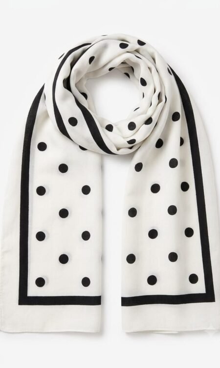 Monochrome Polka Dot Luxury Scarf / Stole