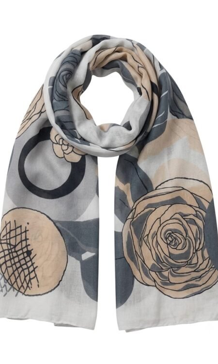Avant-Garde Floral & Abstract Luxury Scarf / Stole